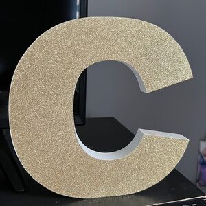 Gold Glitter Letter C Decor
